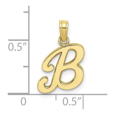 10K Yellow Gold Script Initial B Pendant – view 4