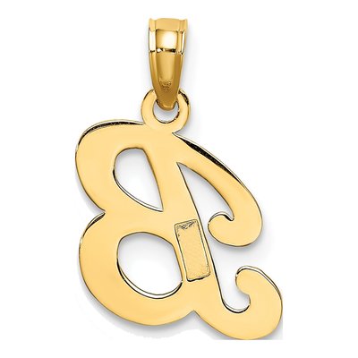 10K Yellow Gold Script Initial B Pendant – view 5
