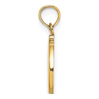 10K Yellow Gold Script Initial D Pendant – view 3
