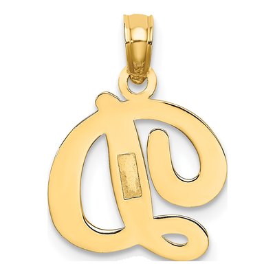 10K Yellow Gold Script Initial D Pendant – view 5