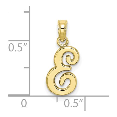10K Yellow Gold Script Initial E Charm – view 4
