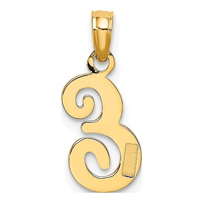 10K Yellow Gold Script Initial E Charm – view 5