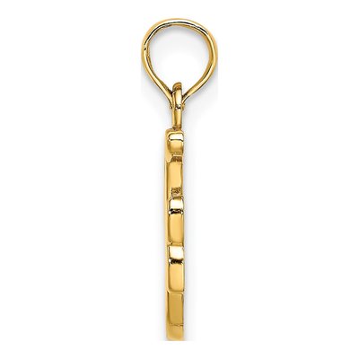 10K Yellow Gold Script Initial F Pendant – view 3