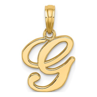 10K Yellow Gold Script Initial G Pendant