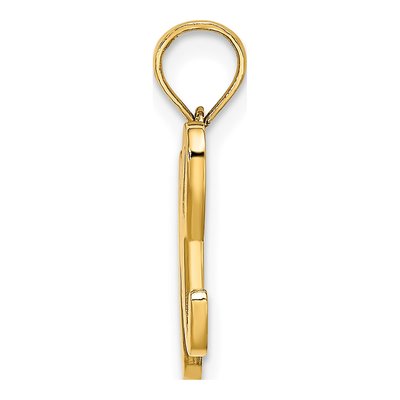 10K Yellow Gold Script Initial H Pendant – view 3