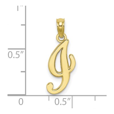 10K Yellow Gold Script Initial I Pendant – view 4