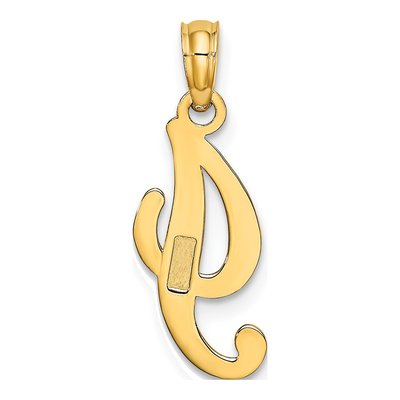 10K Yellow Gold Script Initial I Pendant – view 5