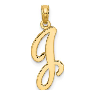 10K Yellow Gold Initial J Pendant