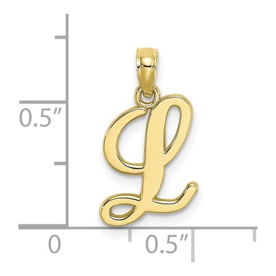 10K Yellow Gold Script Initial L Charm – view 4