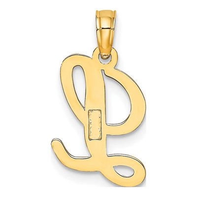 10K Yellow Gold Script Initial L Charm – view 5