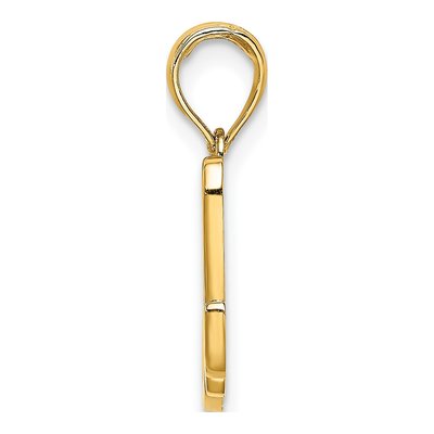10K Yellow Gold Script Initial M Charm – view 3