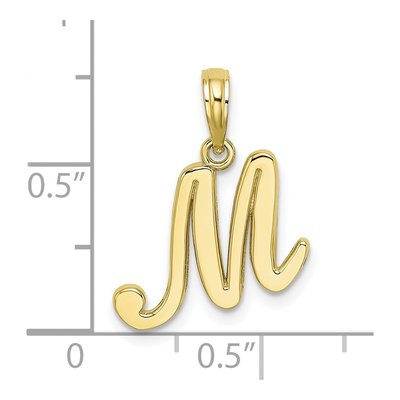 10K Yellow Gold Script Initial M Charm – view 4
