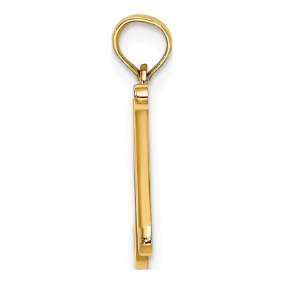 10K Yellow Gold Script Initial N Pendant – view 3