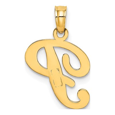 10K Yellow Gold Script Initial P Charm – view 5