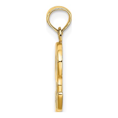 10K Yellow Gold Script Initial R Pendant – view 3