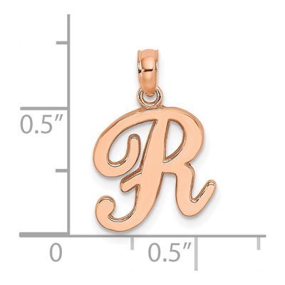 10K Yellow Gold Script Initial R Pendant – view 5
