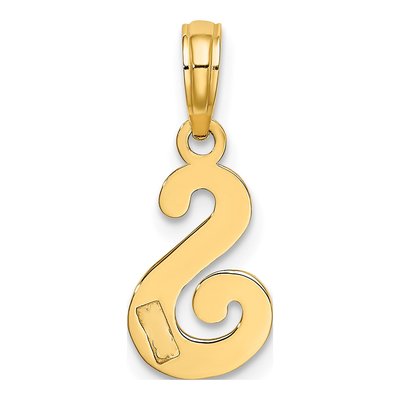 10K Yellow Gold Script Initial S Pendant – view 5