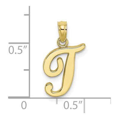 10K Yellow Gold Initial T Charm – view 4