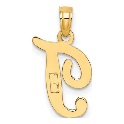 10K Yellow Gold Initial T Charm – view 5