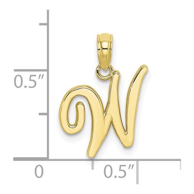 10K Yellow Gold Script Initial W Charm – view 4