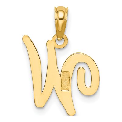 10K Yellow Gold Script Initial W Charm – view 5