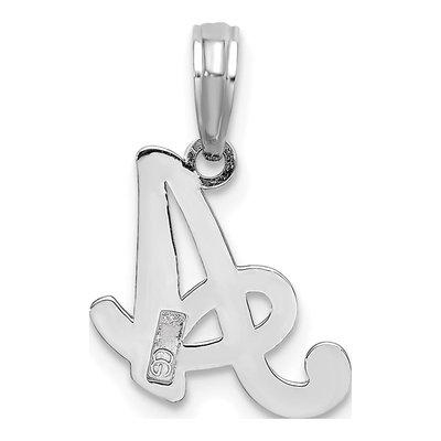 10K White Gold Script Initial A Pendant – view 5