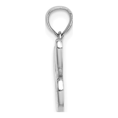 10K White Gold Initial C Charm – view 3