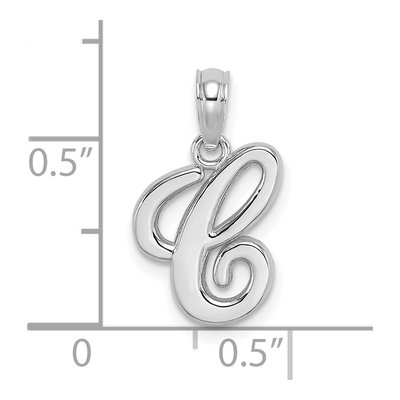 10K White Gold Initial C Charm – view 4