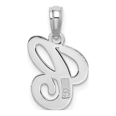10K White Gold Initial C Charm – view 5