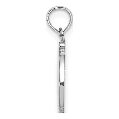 10K White Gold Script Initial D Pendant – view 3