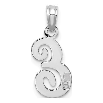 10K White Gold Script Initial E Pendant – view 5