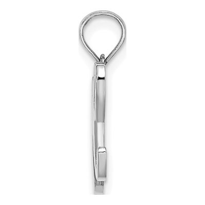 10K White Gold Script Initial H Pendant – view 3