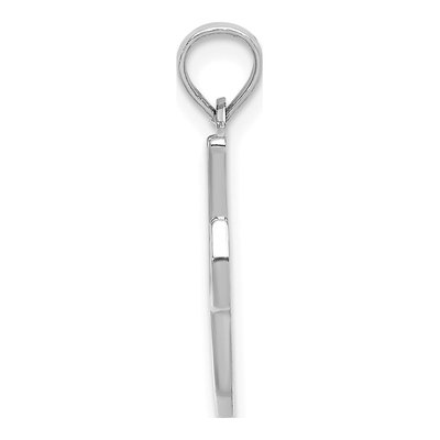 10K White Gold Script Initial I Pendant – view 3