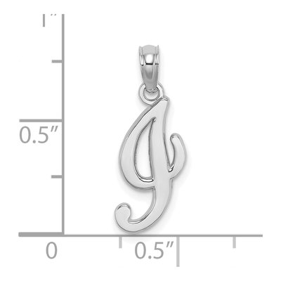 10K White Gold Script Initial I Pendant – view 4