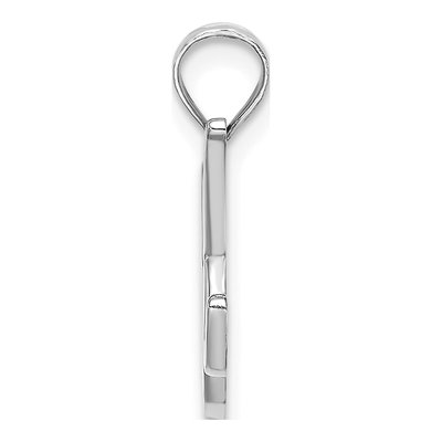 10K White Gold Script Initial K Pendant – view 3