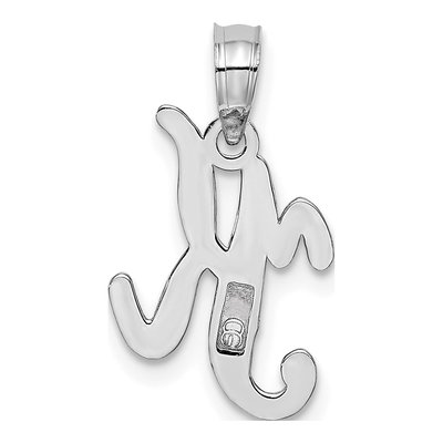 10K White Gold Script Initial K Pendant – view 5