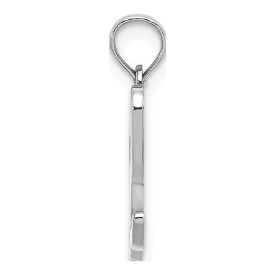 10K White Gold Script Initial L Pendant – view 3