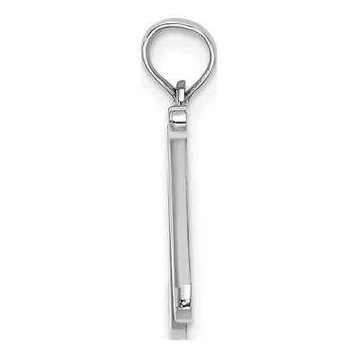10K White Gold Script Initial N Pendant – view 3