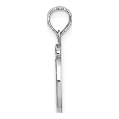 10K White Gold Script Initial O Pendant – view 3