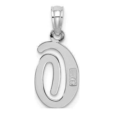 10K White Gold Script Initial O Pendant – view 5