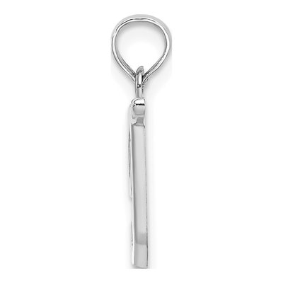 10K White Gold Script Initial T Pendant – view 3