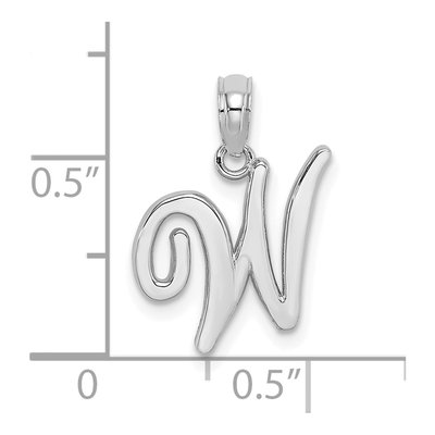 10K White Gold Initial W Pendant – view 4