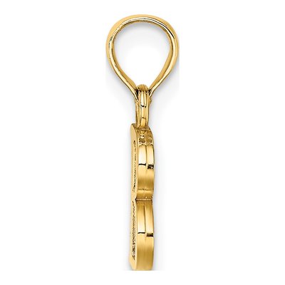 10K Yellow Gold Block Initial B Pendant – view 3