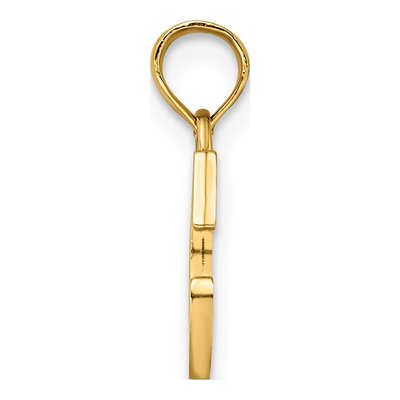 10K Yellow Gold Block Initial C Pendant – view 3