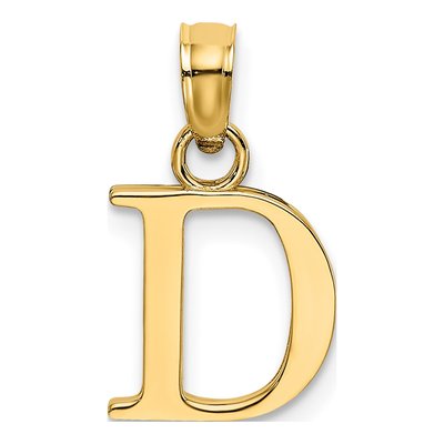 10K Yellow Gold Block Initial D Charm