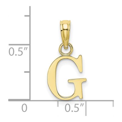 10K Yellow Gold Block Initial G Charm – view 4
