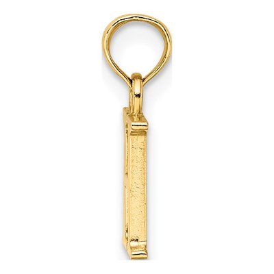 10K Yellow Gold Block Initial H Charm – view 3