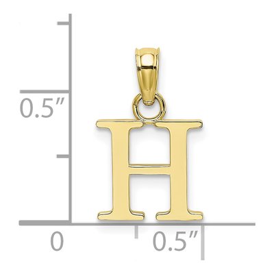 10K Yellow Gold Block Initial H Charm – view 4