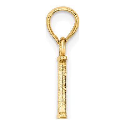 10K Yellow Gold Initial I Block Pendant – view 3