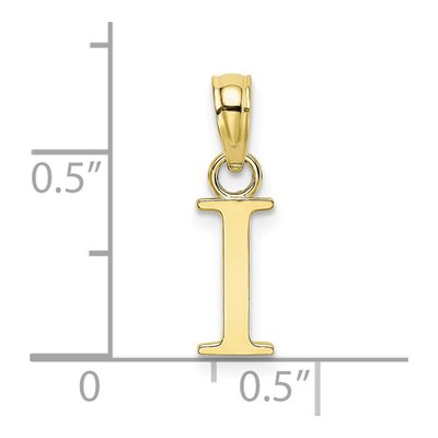 10K Yellow Gold Initial I Block Pendant – view 4